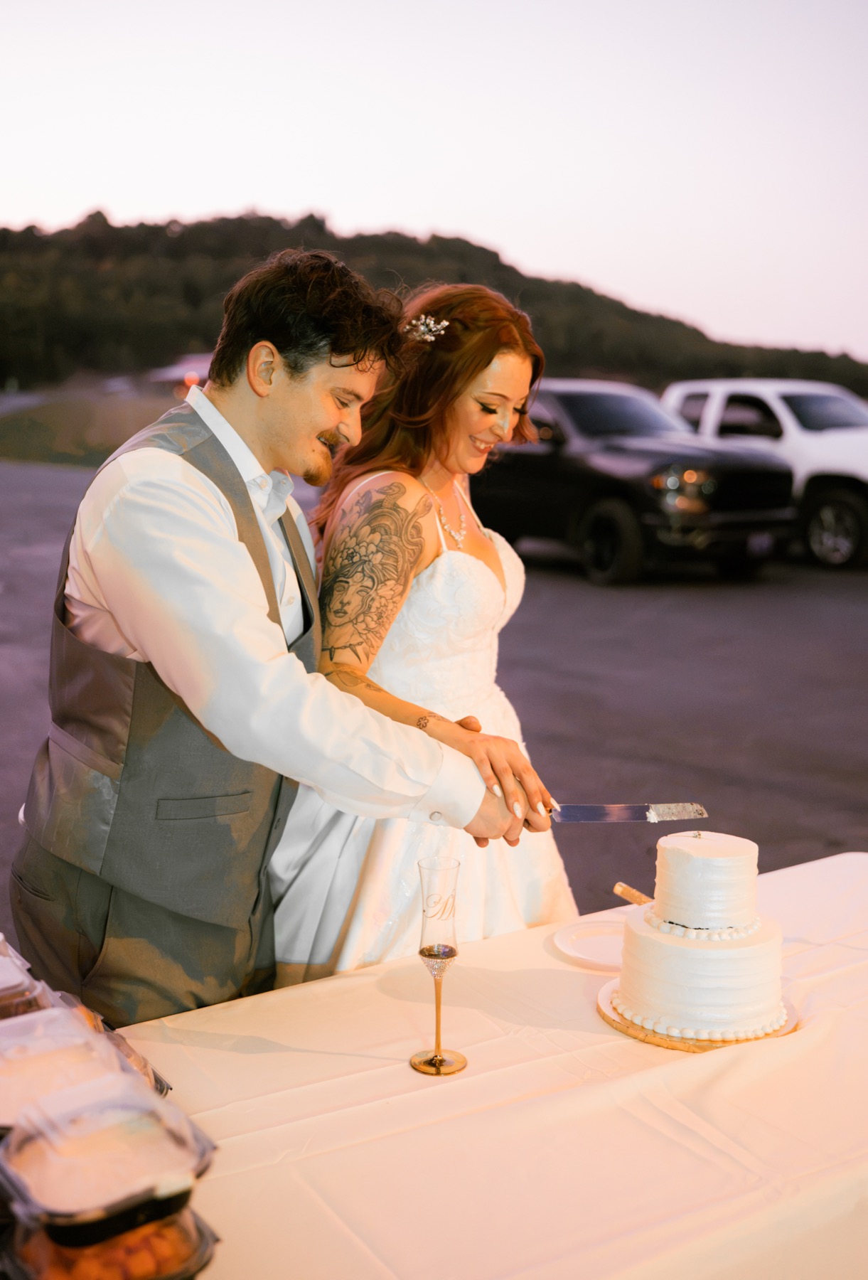 Wedding photograph from a warm lakeside celebration by Vaughan Visuals